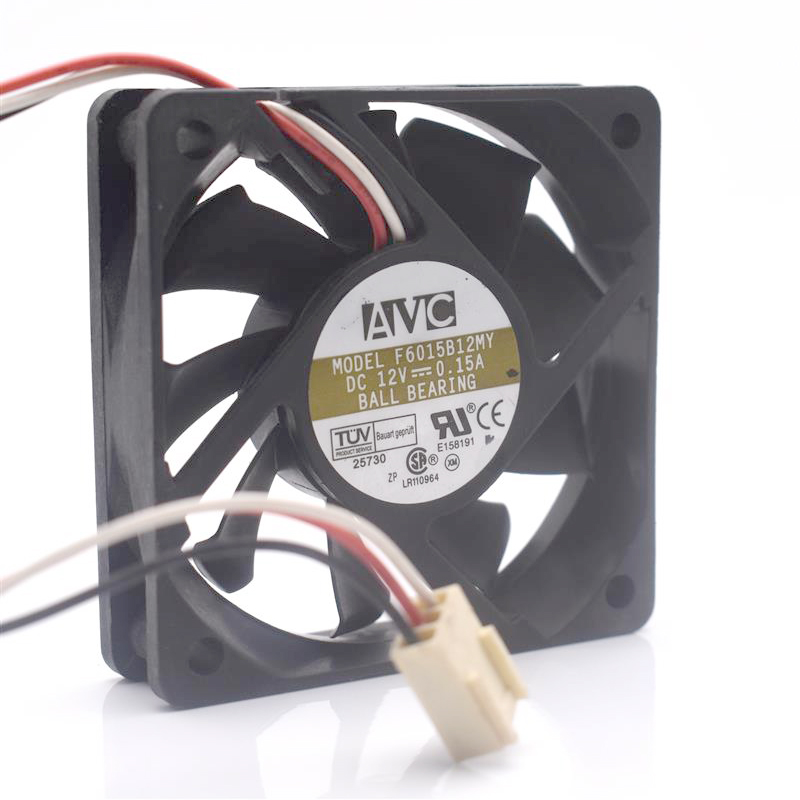 Original AVC F6015B12MY Cooling Fan 12V 0.15A 1.8W 3wires F6015B12MY Fans